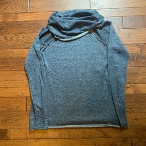 Mon Ami Heather Blue Cowl Neck Long Sleeve Lightweight Pullover Size Small